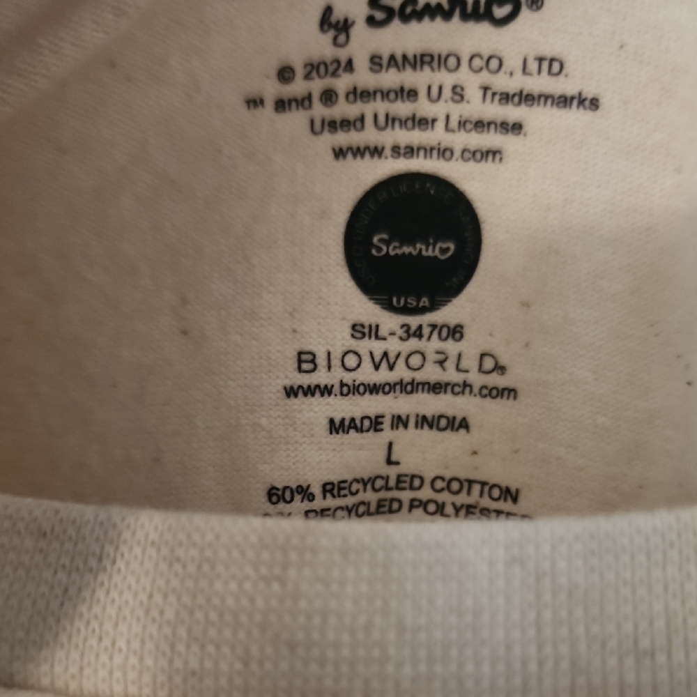 Hello Kitty Cream and Pink Short Sleeve Tees - Picture 3 of 7